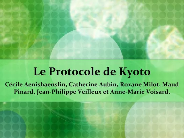 le protocole de kyoto