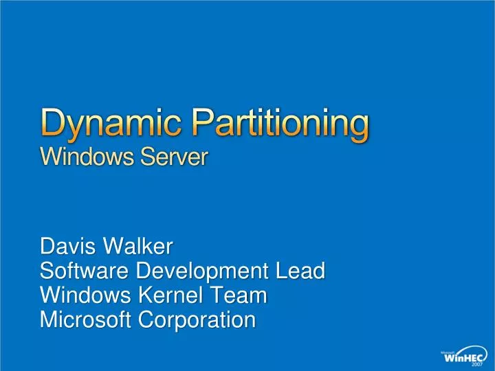 dynamic partitioning windows server