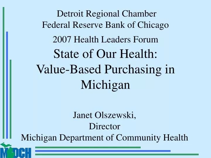 janet olszewski director michigan department of community health