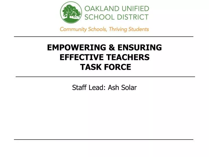 empowering ensuring effective teachers task force