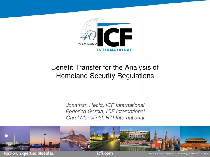 benefit transfer for the analysis of homeland security regulations