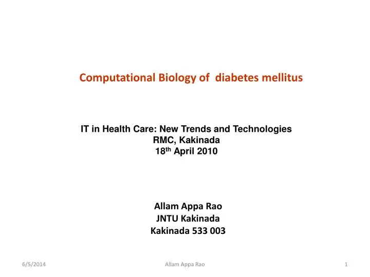 computational biology of diabetes mellitus