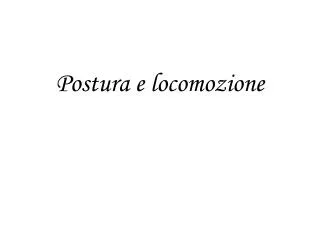 postura e locomozione