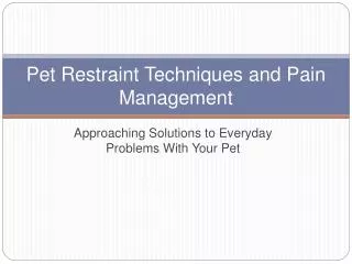 Pet Restraint Techniques and Pain Management