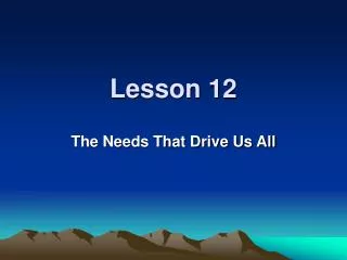Lesson 12