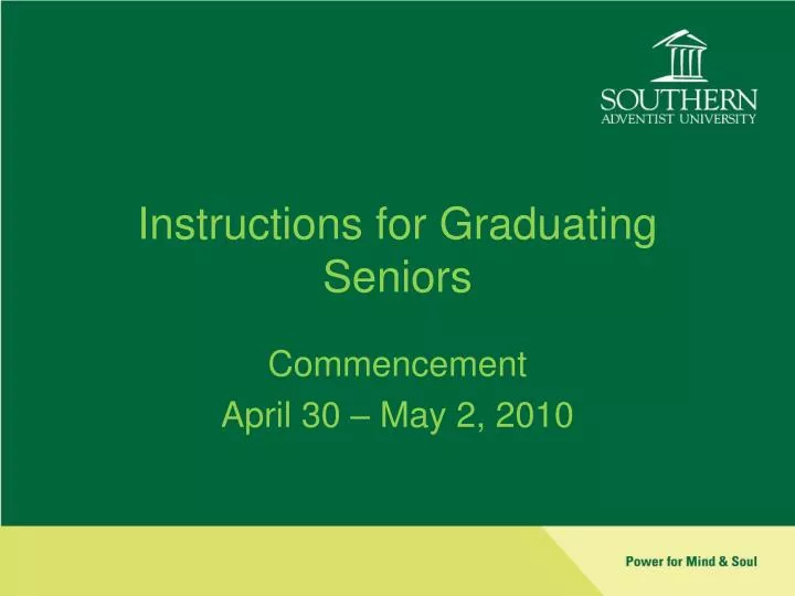 instructions for graduating seniors