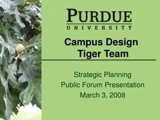 Campus Design Tiger Team