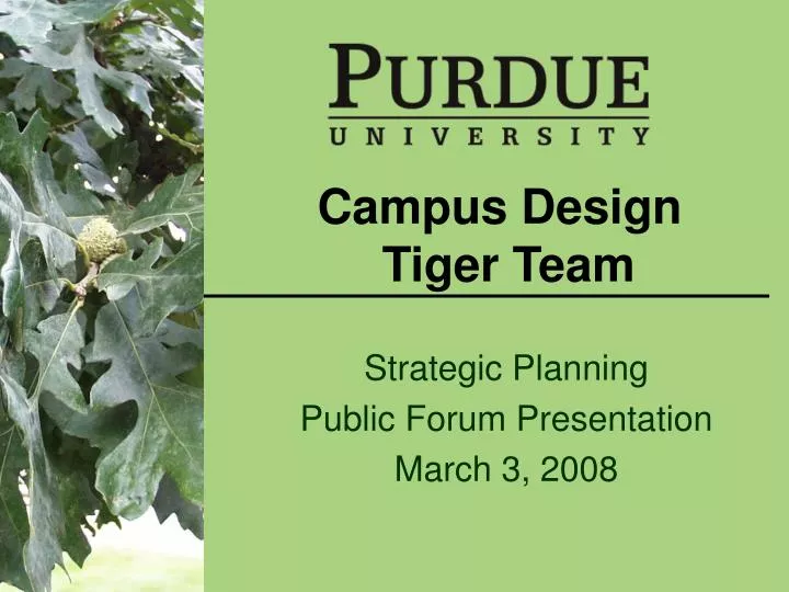 campus design tiger team