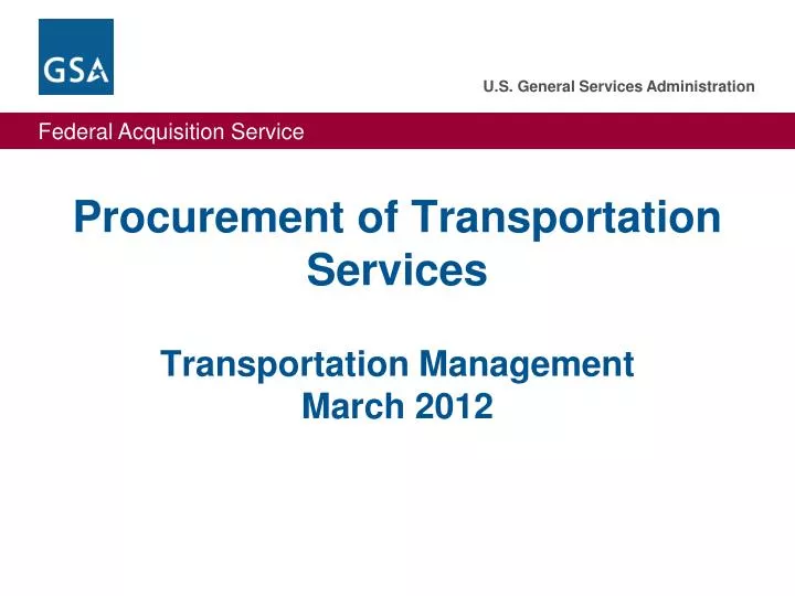 procurement of transportation services