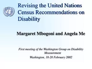 Revising the United Nations Census Recommendations on Disability