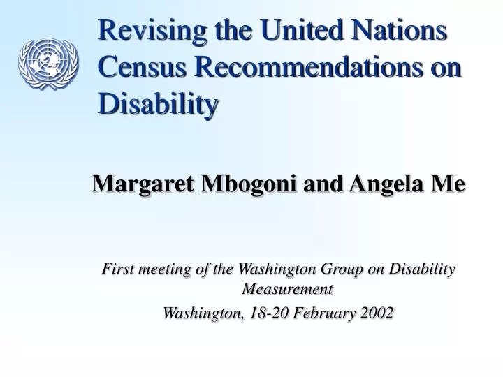 revising the united nations census recommendations on disability