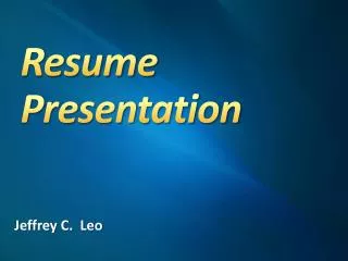 Resume Presentation