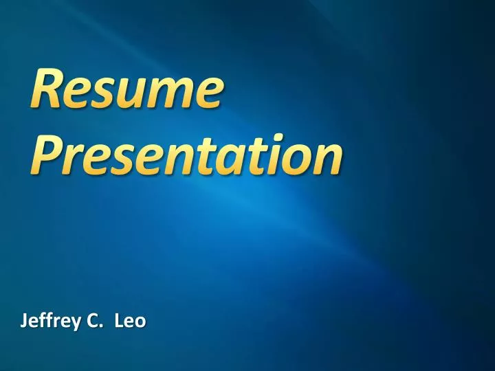resume presentation