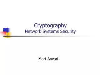 Cryptography Network Systems Security