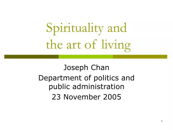 spirituality and the art of living