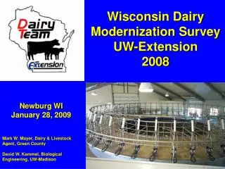 Newburg WI January 28, 2009 Mark W. Mayer, Dairy &amp; Livestock Agent, Green County David W. Kammel, Biological Engine