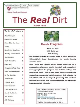 The Real Dirt March 2011