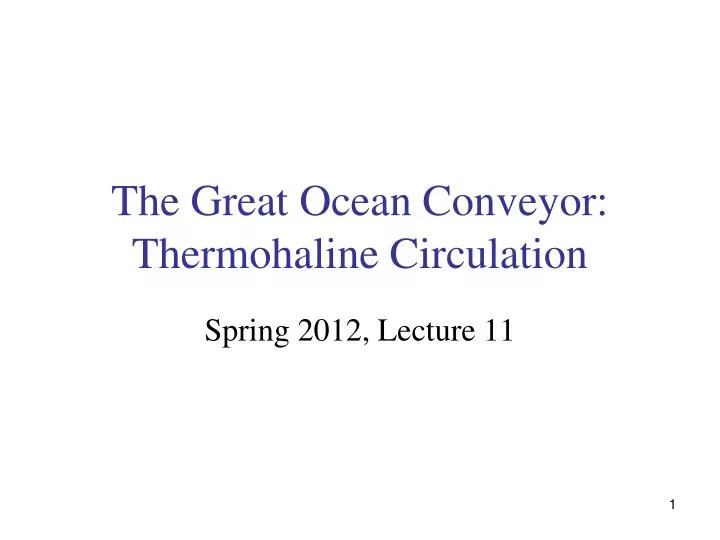 the great ocean conveyor thermohaline circulation