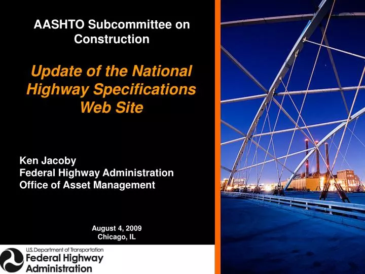 update of the national highway specifications web site