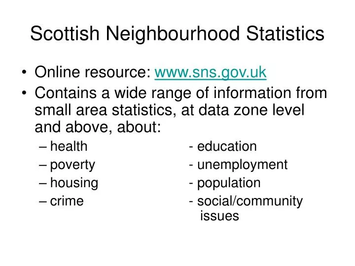 scottish neighbourhood statistics