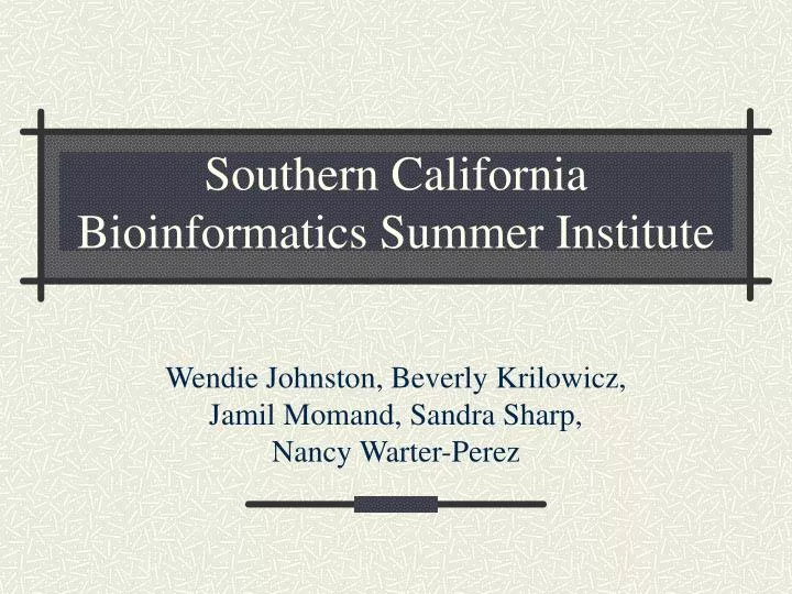 southern california bioinformatics summer institute
