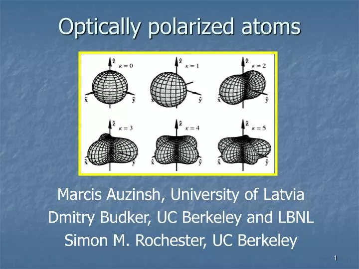 optically polarized atoms
