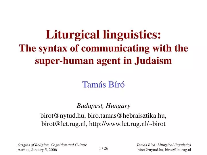 liturgical linguistics the syntax of communicating with the super human agent in judaism