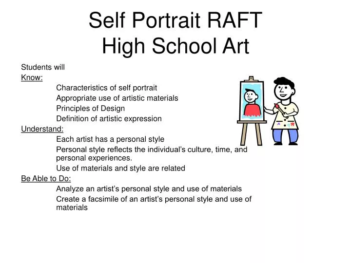 self portrait raft high school art