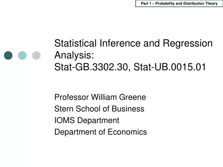 statistical inference and regression analysis stat gb 3302 30 stat ub 0015 01