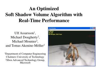 An Optimized Soft Shadow Volume Algorithm with Real-Time Performance