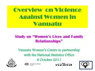 Overview on Violence Against Women in Vanuatu