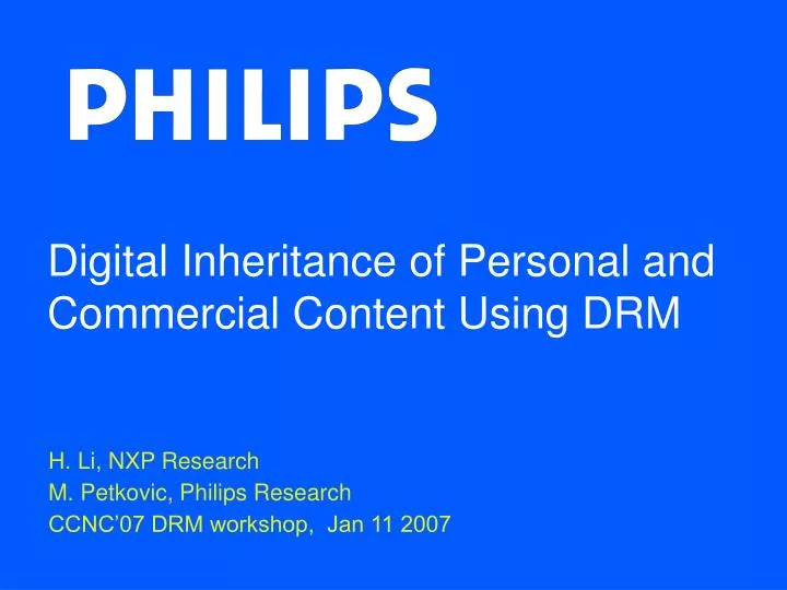 digital inheritance of personal and commercial content using drm