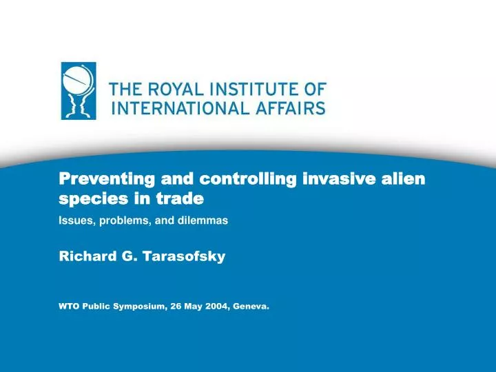 preventing and controlling invasive alien species in trade
