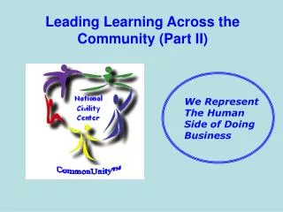 Leading Learning Across the Community (Part II)