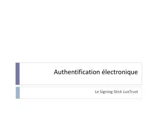 authentification lectronique