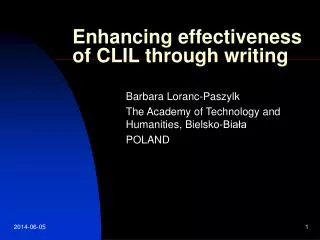 Enhancing effectiveness of CLIL through writing