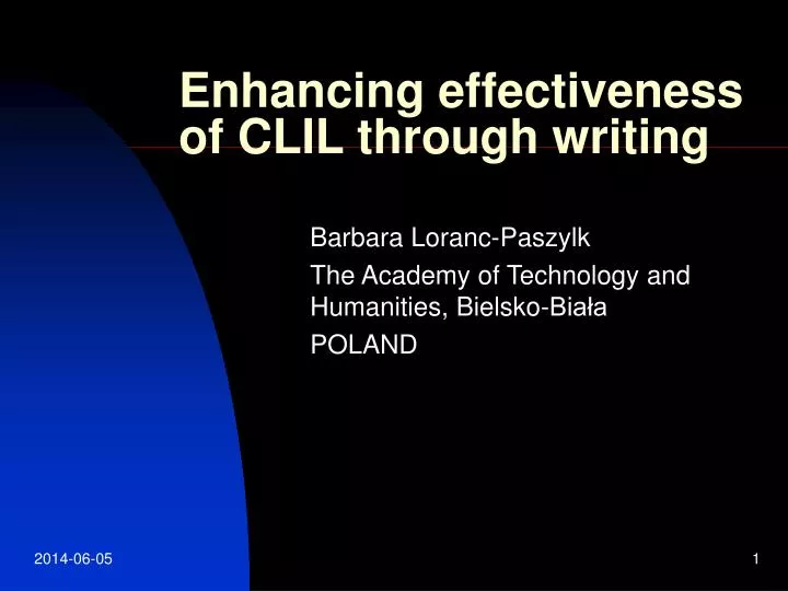 enhancing effectiveness of clil through writing