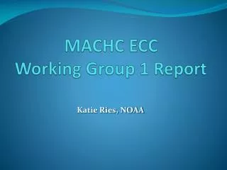 MACHC ECC Working Group 1 Report
