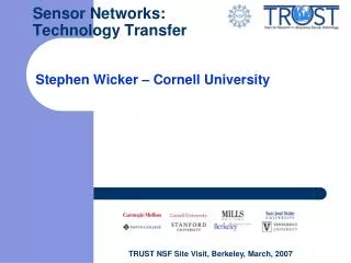 Sensor Networks: Technology Transfer