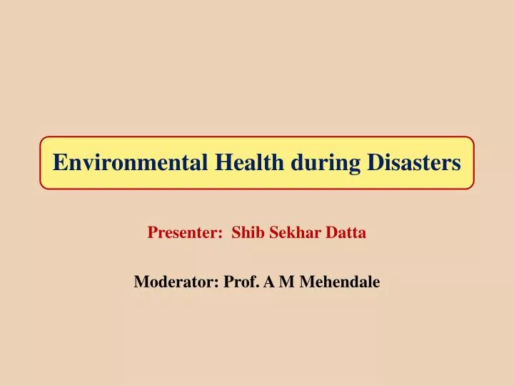 environmental health during disasters