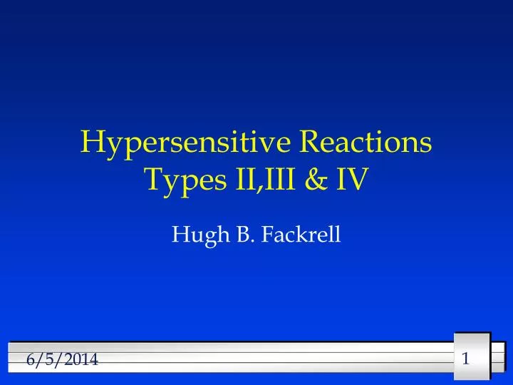 hypersensitive reactions types ii iii iv