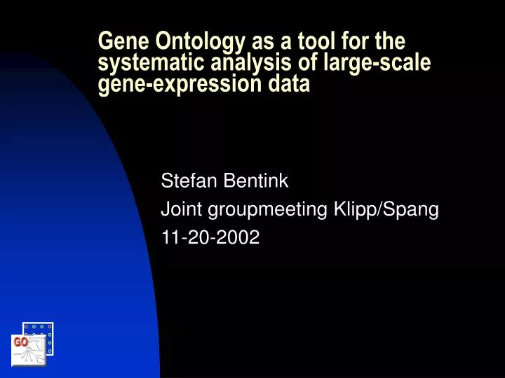 gene ontology as a tool for the systematic analysis of large scale gene expression data