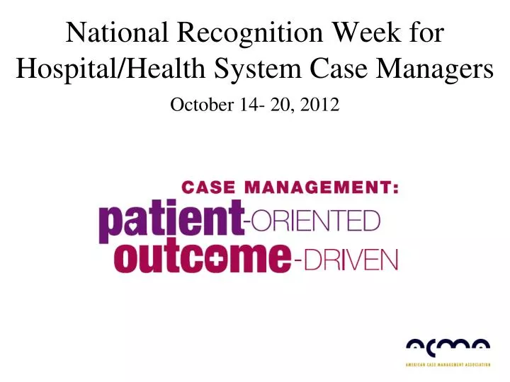 national recognition week for hospital health system case managers