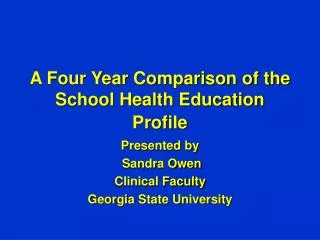 A Four Year Comparison of the School Health Education Profile