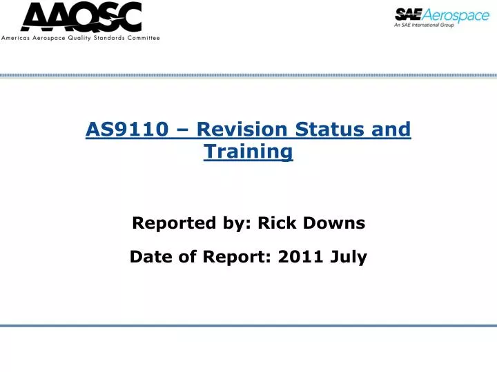 as9110 revision status and training