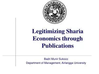 Legitimizing Sharia Economics through Publications