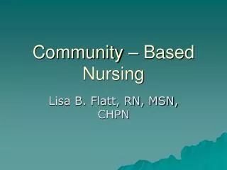 community based nursing