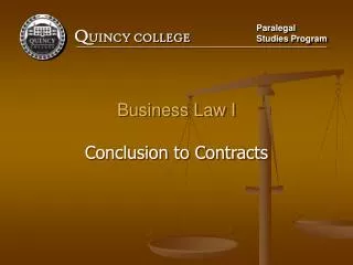 Business Law I Conclusion to Contracts