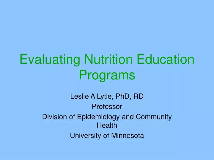 evaluating nutrition education programs