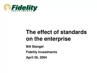 The effect of standards on the enterprise